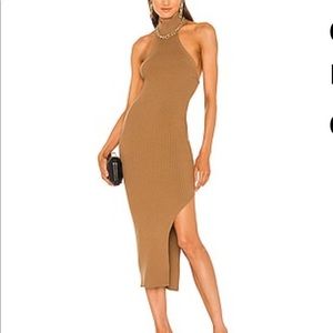 REVOLVE x Michael Costello Adalia Halter Dress in Camel